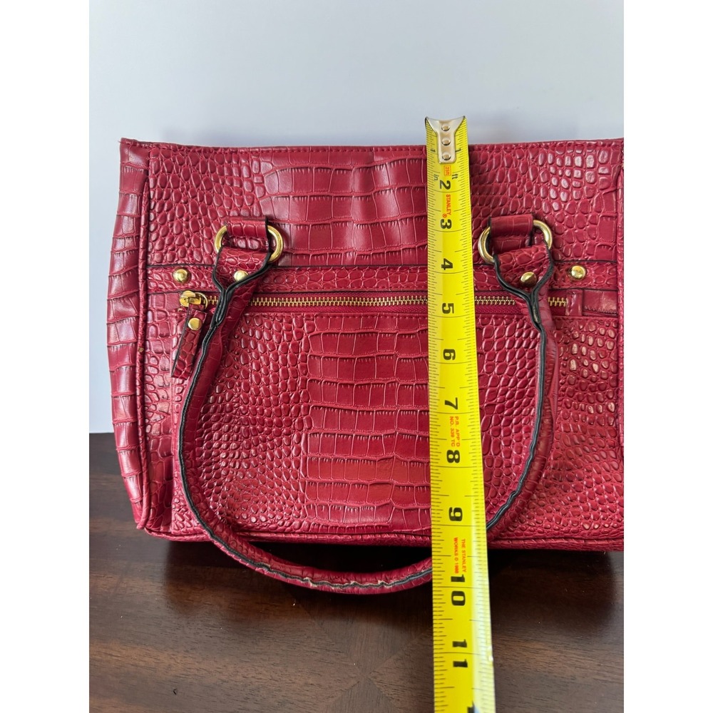 Maroon Red Bueno Vegan Faux Leather Croc Tote Bag for Women - Good‎ Condition - Picture 8 of 9